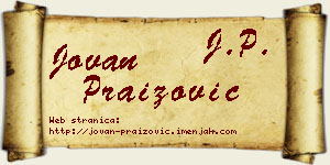 Jovan Praizović vizit kartica